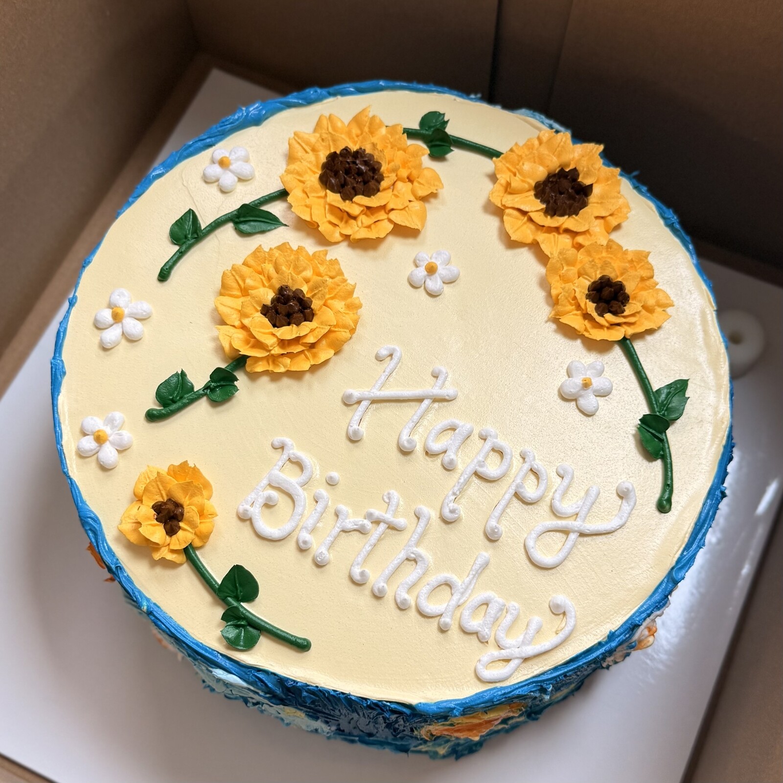 Ayçiçekli Yıldızlı Gece Pastası