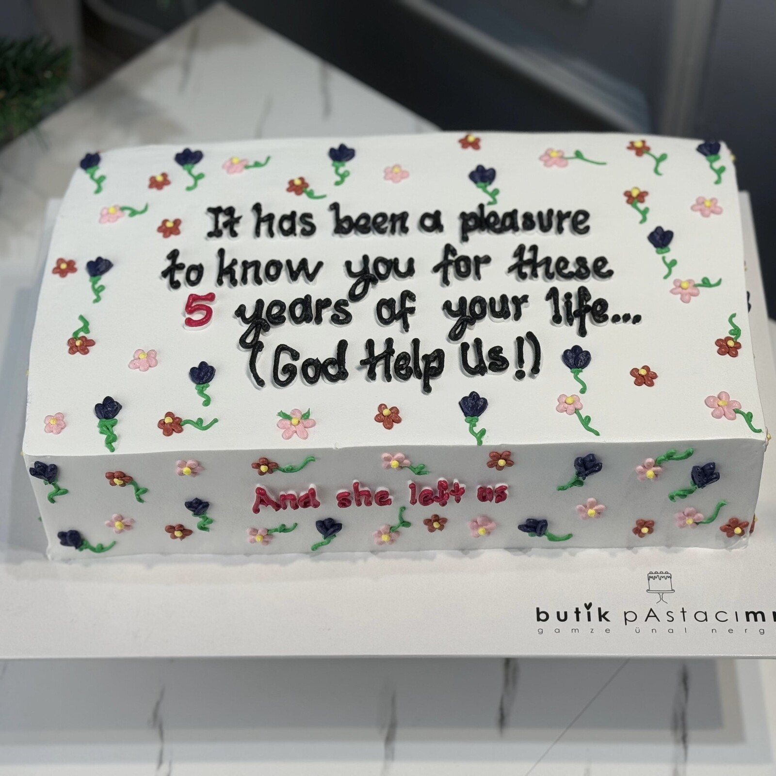 Dikdörtgen Yazılı Pasta