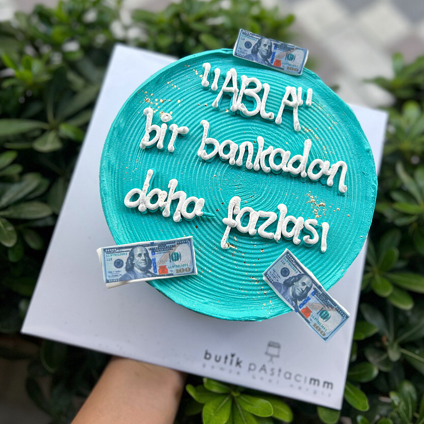 Dolar Detaylı Yazılı Pasta