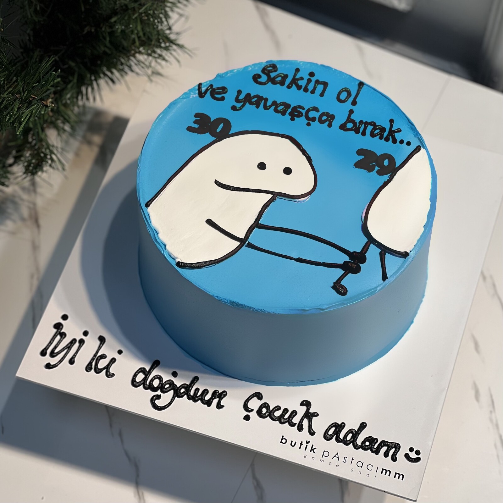 Komik Çizimli 30 Yaş Pastası