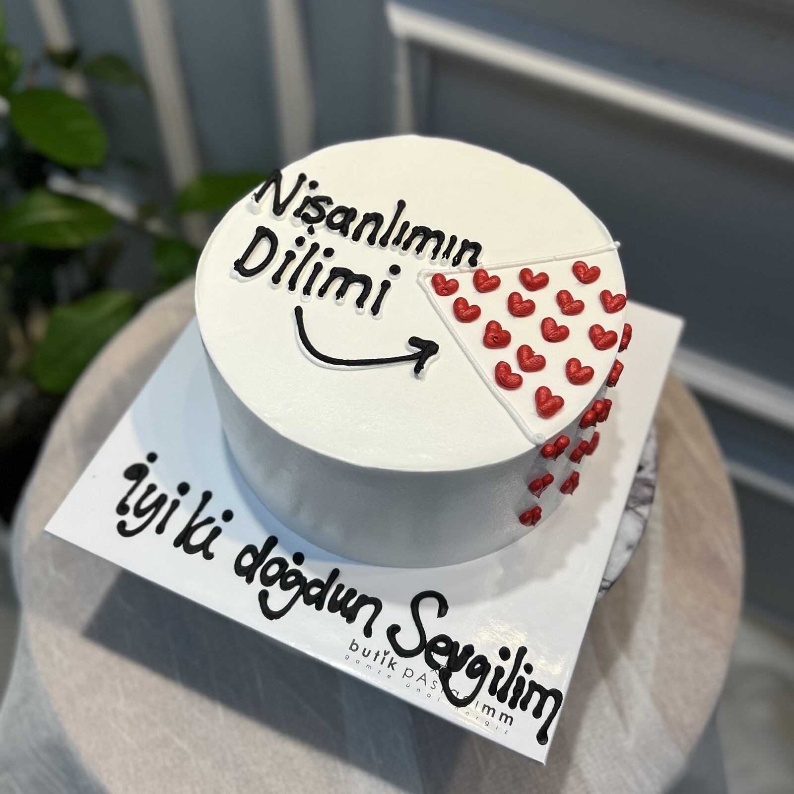 Nişanlımın Dilimi Yazılı Pasta