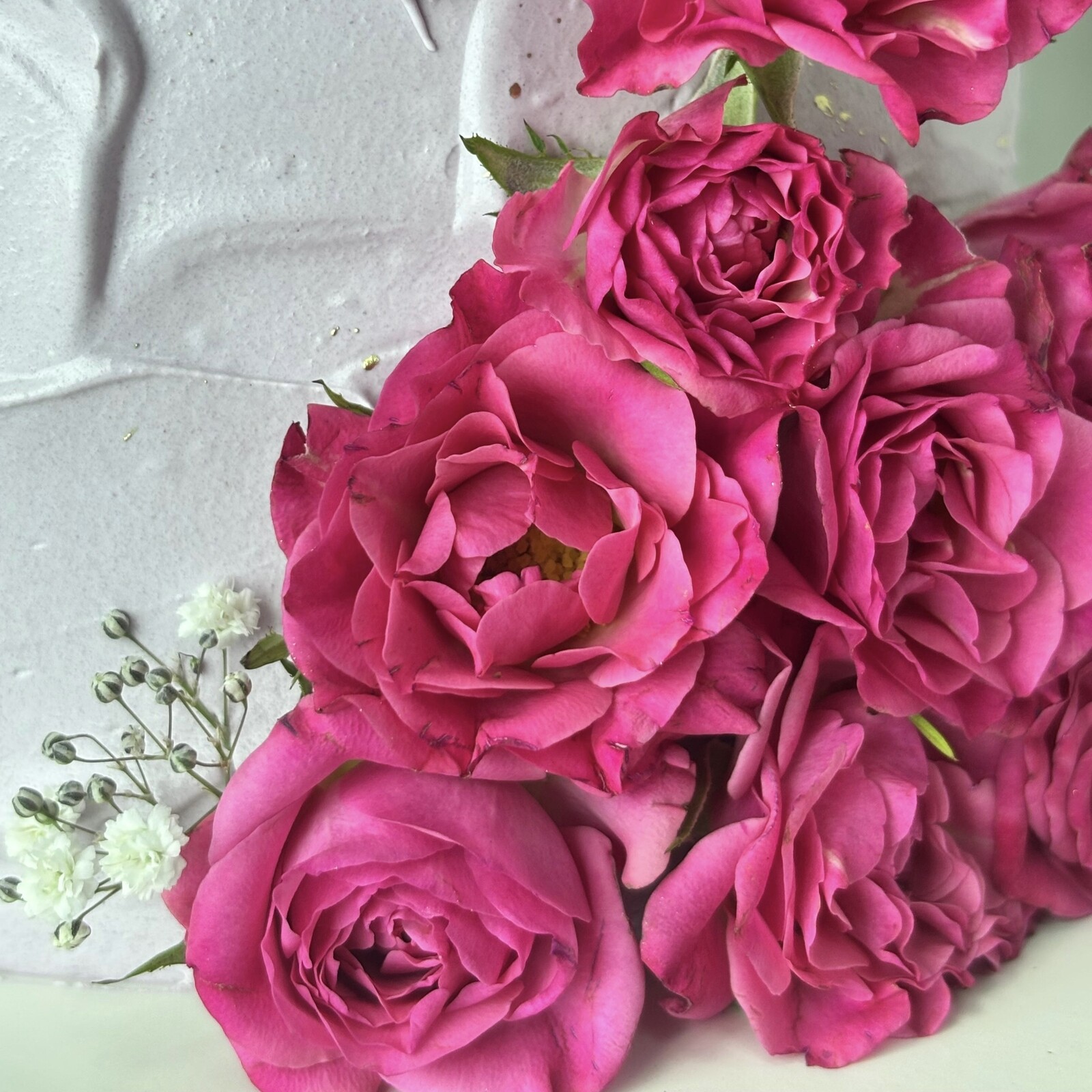 Özel Çiçekli Kremalı Tasarım Pasta