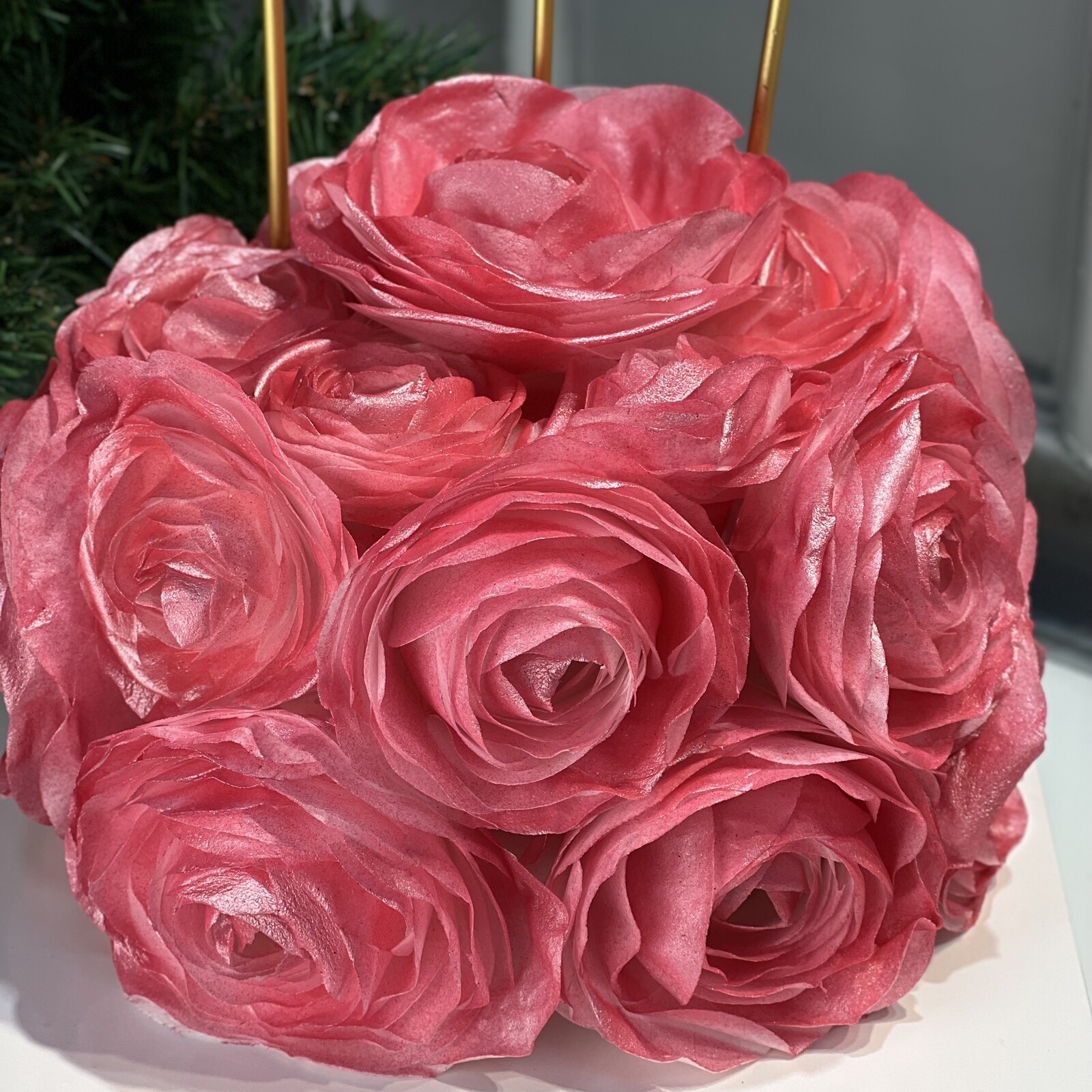 Pembe Gül Detaylı Sevgiliye Hediye Pasta