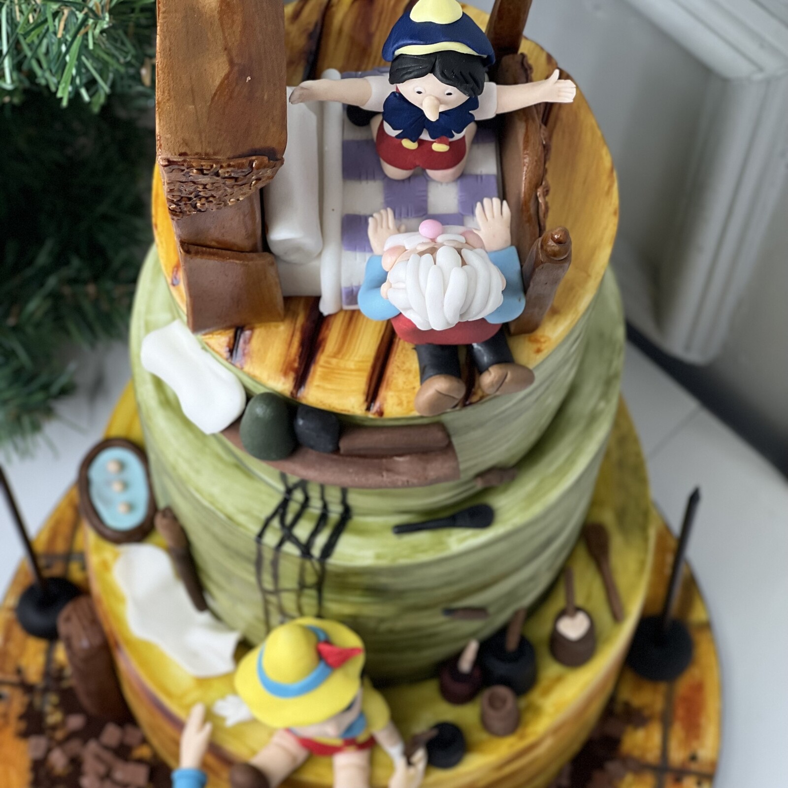 Pinokyo ve Gepetto Hikayeli Çocuk Pastası