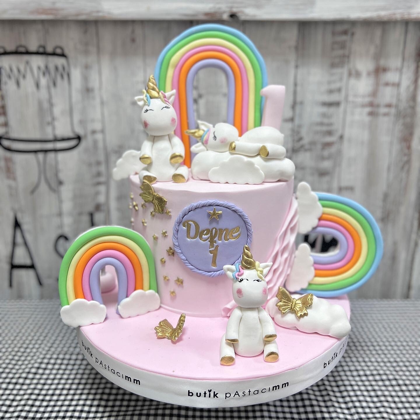 Rengarenk Gökkuşağı Çocuk Pastası