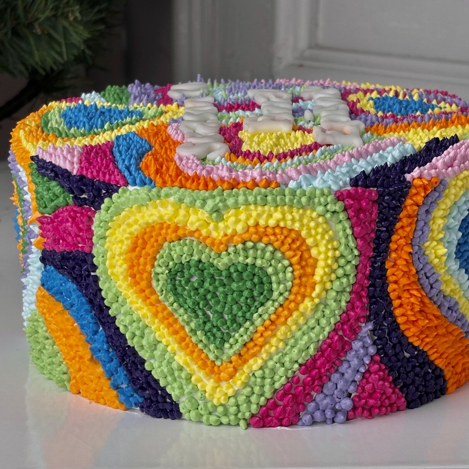 Renkli Nakış Yazılı Pasta