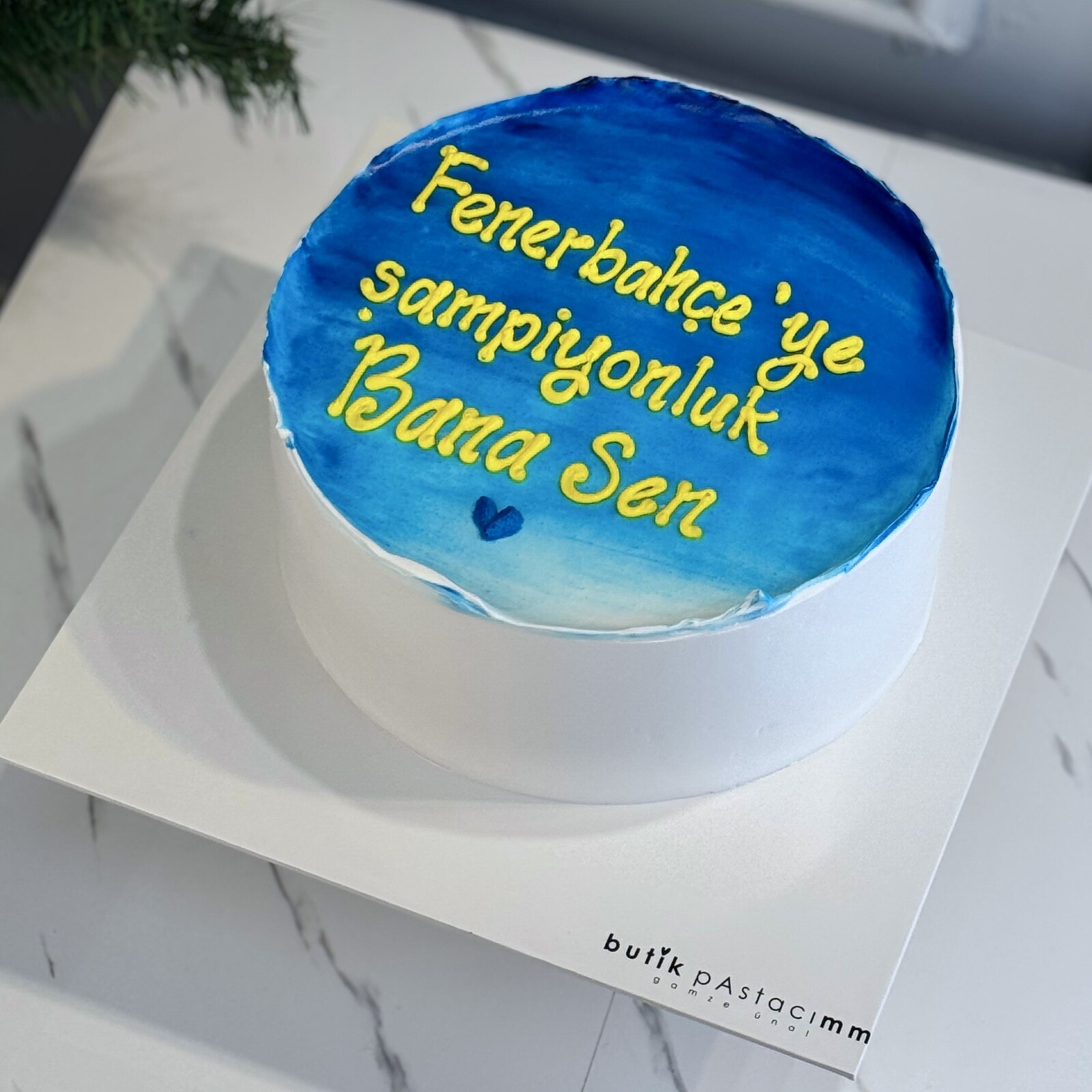 Taraftar Renkli Yazılı Pasta