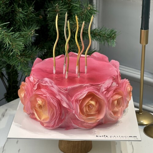 Gül Detaylı Özel Tasarım Pasta