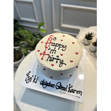 30 Yaş Komik Yazılı Pasta