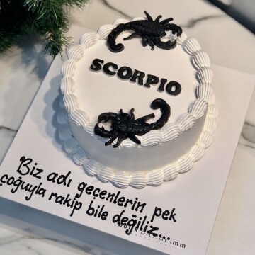 Akrep Burcu Yazılı Pasta