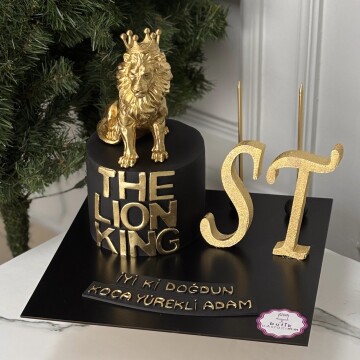 Aslan Figürlü Tasarım Pasta