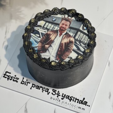 BMW Kralı Komik Resim Baskılı Pasta