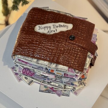 Cüzdan Pasta - Para Detaylı Pasta