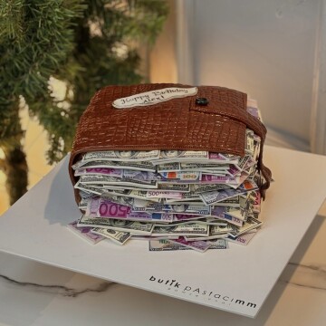 Cüzdan Pasta - Para Detaylı Pasta