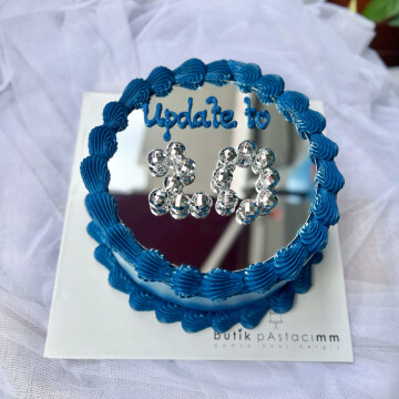 Disco Topu Yaş Detaylı Aynalı Pasta