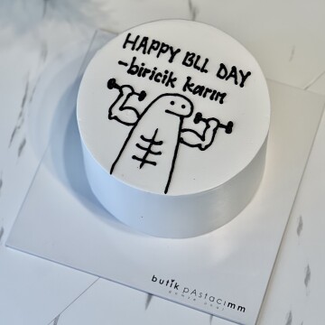 Komik Sporcu Çizimli Pasta