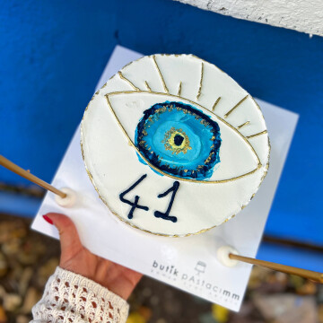 Nazar Göz Çizimli Pasta