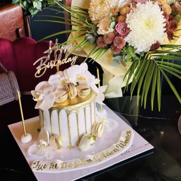 Orkide Çiçekli Tasarım Pasta