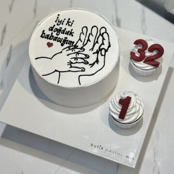 Pasta ve Cupcake Set (Baba Çocuk Pastası)