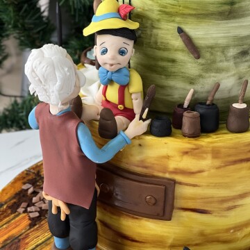 Pinokyo ve Gepetto Hikayeli Çocuk Pastası