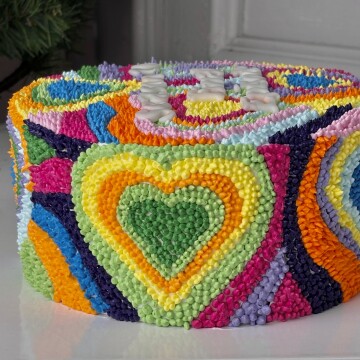 Renkli Nakış Yazılı Pasta