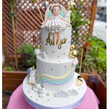 Unicorn Temalı Kişiye Özel Figürlü Çocuk Pastası