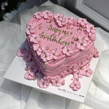 Vintage Pembe Kalpli Pasta